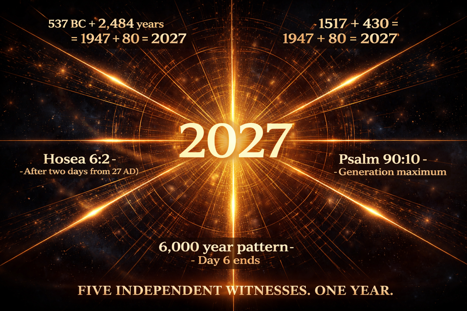 Five Independent Calculations Converge on 2027