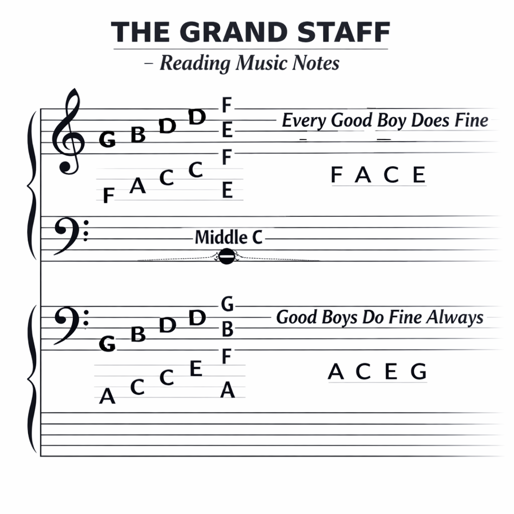 YOUTH grand staff note names