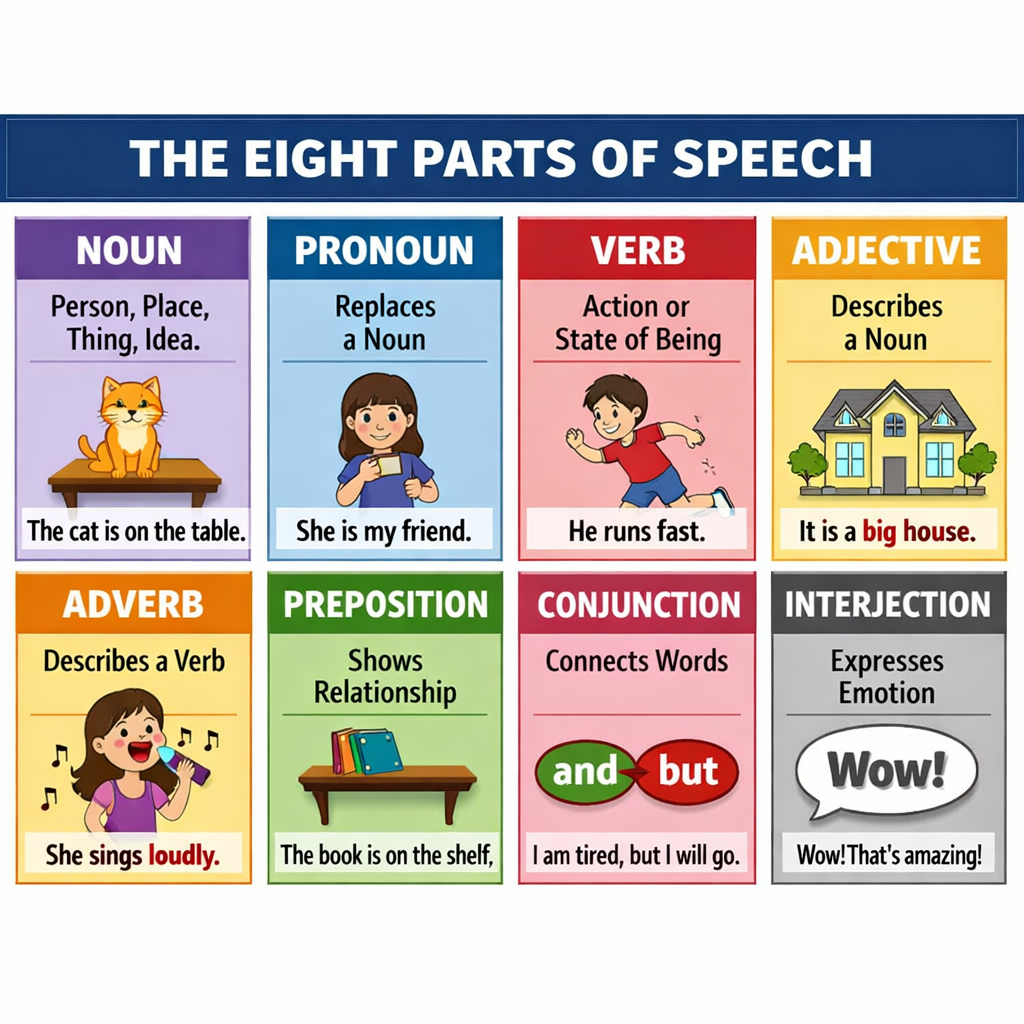 YOUTH parts of speech chart