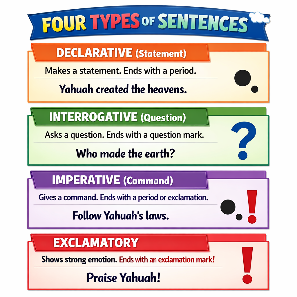 YOUTH types of sentences chart